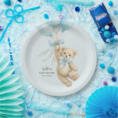 Teddy Bear Balloons Baby Shower Paper Plates ペーパープレート (パーティー)