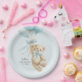 Teddy Bear Balloons Baby Shower Paper Plates ペーパープレート (パーティー)