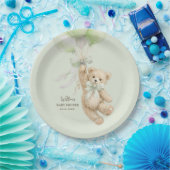Teddy Bear Balloons Baby Shower Paper Plates ペーパープレート (パーティー)