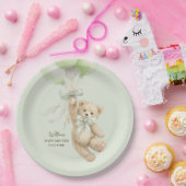 Teddy Bear Balloons Baby Shower Paper Plates ペーパープレート (パーティー)