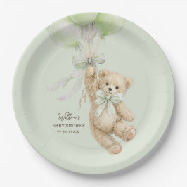 Teddy Bear Balloons Baby Shower Paper Plates ペーパープレート