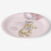 Teddy Bear Balloons Baby Shower Paper Plates ペーパープレート (アングル)