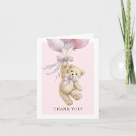 Teddy Bear Balloons Baby Shower Thank You Cards カード