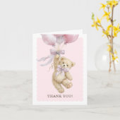 Teddy Bear Balloons Baby Shower Thank You Cards カード (黄色い花)