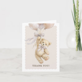 Teddy Bear Balloons Baby Shower Thank You Cards カード