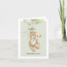 Teddy Bear Balloons Baby Shower Thank You Cards カード