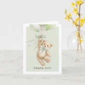 Teddy Bear Balloons Baby Shower Thank You Cards カード (黄色い花)