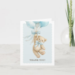 Teddy Bear Balloons Baby Shower Thank You Cards カード