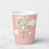 Teddy Bear Balloons Girl Baby Shower 紙コップ (裏面)