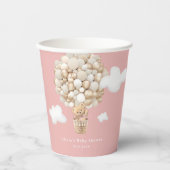 Teddy Bear Balloons Girl Baby Shower 紙コップ (正面)
