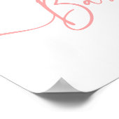 Teddy Bear Balloons Girl Baby Shower Welcome ポスター (角)