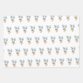 Teddy Bear Balloons We Can Bearly Wait Baby Shower ラッピングペーパーシート (正面2)