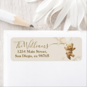 Teddy Bear Bearly Wait Air Balloon Baby Shower  ラベル (インサイチュ)