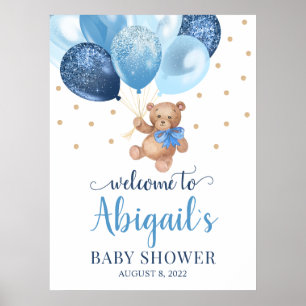 Teddy Bear Bearly Wait Welcome Baby Shower Poster ポスター