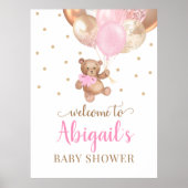 Teddy Bear Bearly Wait Welcome Baby Shower Poster ポスター (正面)