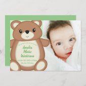 Teddy Bear Birthの発表 招待状 (正面/裏面)