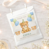 Teddy Bear Birthday Favor Bag フェイバーバッグ (クリップ留めされた状態)