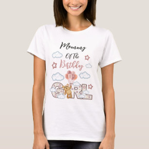Teddy Bear birthday girl womens t-shirts Mom Tシャツ