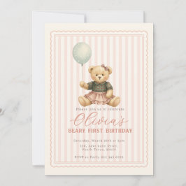 Teddy Bear Birthday Invitation 招待状