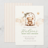 Teddy Bear Birthday Invitation 招待状 (正面/裏面)