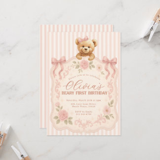 Teddy Bear Birthday Invitation  招待状