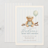 Teddy Bear Birthday Invitation 招待状 (正面/裏面)