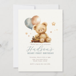 Teddy Bear Birthday Invitation 招待状