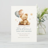 Teddy Bear Birthday Invitation 招待状 (スタンド正面)