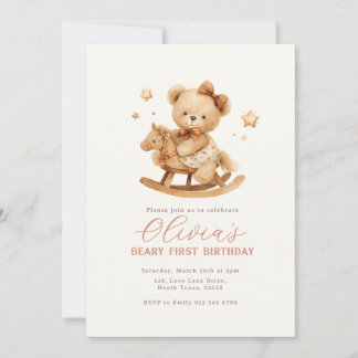 Teddy Bear Birthday Invitation 招待状