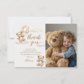 Teddy Bear Birthday Photo サンキューカード (正面)