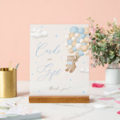 Teddy Bear Blueベビーシャワーカード&ギフト アクリルサイン (ウェディング)