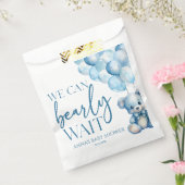 Teddy Bear Blue我々は赤ちゃんシャワーを待つことができる フェイバーバッグ (封をした状態)