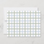 Teddy Bear Blue and Green Plaid Preppy Note card 招待状 (裏面)