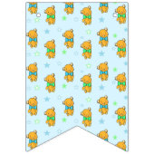 Teddy Bear Blue Baby Showerの少年 バンティングフラッグ (第1の旗)