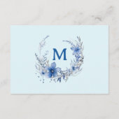 Teddy Bear Blue Baby Shower Bring a Book エンクロージャーカード (裏面)