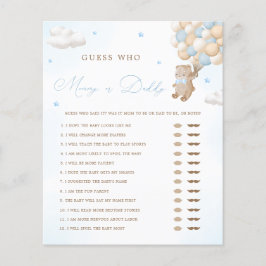 Teddy Bear Blue Baby Shower Mommy or Daddyゲーム