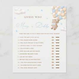 Teddy Bear Blue Baby Shower Mommy or Daddyゲーム
