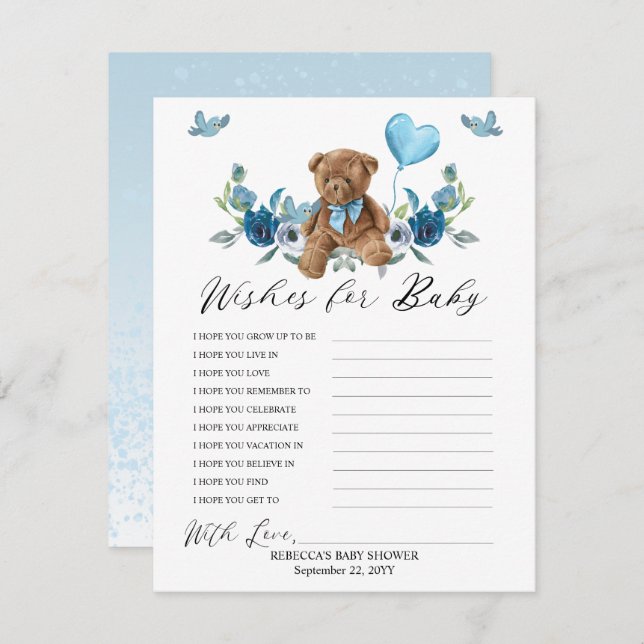 Teddy Bear Blue Balloonがベビー (正面/裏面)