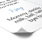 Teddy Bear Blue Balloon Beary First Year Milestone ポスター (角)