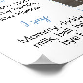 Teddy Bear Blue Balloon Beary First Year Milestone ポスター (角)