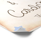 Teddy Bear Blue Balloonsギフト&ラベルサイン ポスター (角)