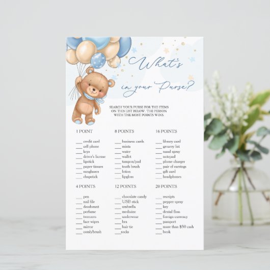 Teddy Bear Blue Balloons財布ゲームの内容 (スタンド正面)