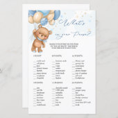 Teddy Bear Blue Balloons財布ゲームの内容 (正面/裏面)