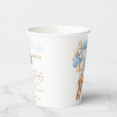 Teddy Bear Blue Balloons Baby Shower  紙コップ (左)