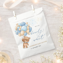 Teddy Bear Blue Balloons Baby Shower Favor Bag フェイバーバッグ