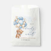 Teddy Bear Blue Balloons Baby Shower  Favor Bag フェイバーバッグ (正面)
