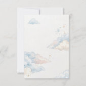 Teddy Bear Blue Balloons bow Baby Boy サンキューカード (裏面)