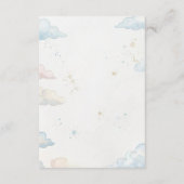 Teddy Bear Blue Balloons Clouds Baby Boy エンクロージャーカード (裏面)