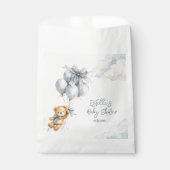 Teddy Bear Blue Balloons Clouds Baby Boy フェイバーバッグ (正面)