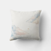 Teddy Bear Blue Bow Balloons Clouds Baby Boy クッション (裏面)